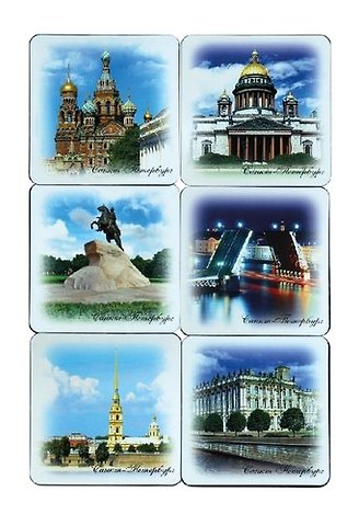 МедВс Набор подставок 6шт. Санкт-Петербург в блистере