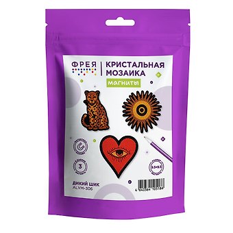 Кристальная (алмазная) мозаика ФРЕЯ ALVM-306 набор магнитов Дикий шик 9.5 х 9.5 см