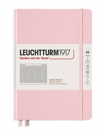Книга для записей A5, 125 листов в клетку Classic, твердая обложка, пудровый, Leuchtturm1917
