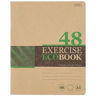 Тетрадь в линейку Hatber, Экобук, 48 листов, в ассортименте