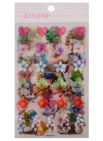 Наклейки PVC Watercolor, 6 листов