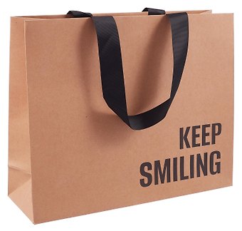 Пакет А4 28*35*11 Keep smiling крафт, горизонт., нейтр.
