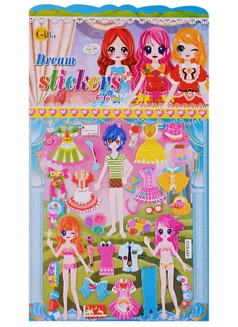 Наклейки-одевашки, микс 4 вида, CCA-033, -035,-043,-047