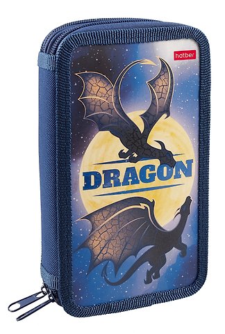 Пенал 2 отделения Dragon 19*11 см, молния