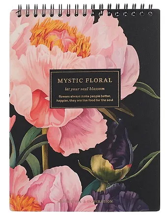 Блокнот А5, 80 листов в клетку, Blossom. Peonies, на спирали