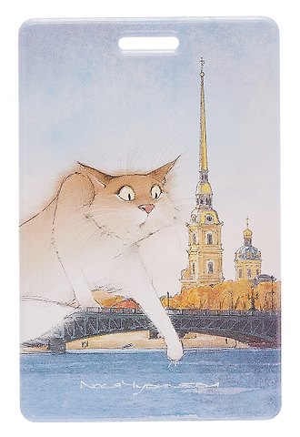 Чехол для карточек вертикальный СПб Пушистый Петербург Павлик Смелый (ДК2025-492)