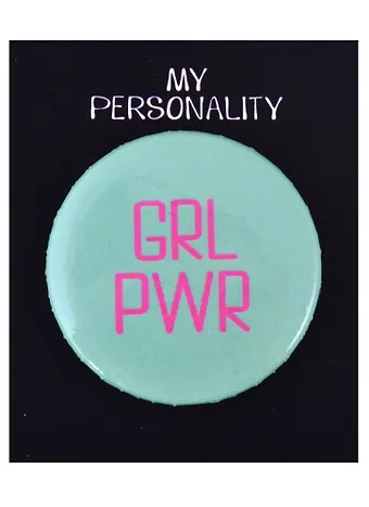 Значок круглый Girl Power (мятный) (металл) (38см) (ЗН2021-009)