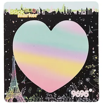Блок бумаги самоклеяйщийся Heart 75л, фигурный, ассорти, инд.у.п