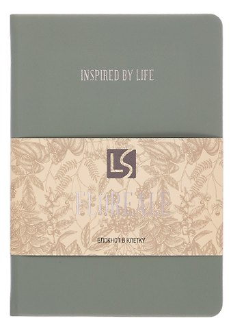Записная книжка А6+ 136 листов, клетка, Floreale. Eucalyptus