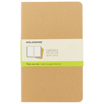 Набор книг для записей Moleskin Cahier Journal Large, 3 штуки, бежевая, мягкая обложка, 40 листов, А5