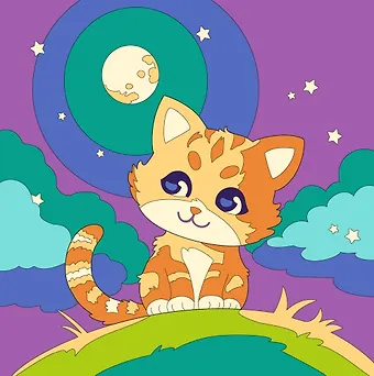 Картина по номерам детская (холст на подрамнике 20*20) Котёнок