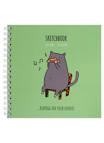 Скетчбук 150*150 60л "Harmonicat" белый офсет, 120г/м2, тв.обложка, выб. лак, софт. тач, спираль