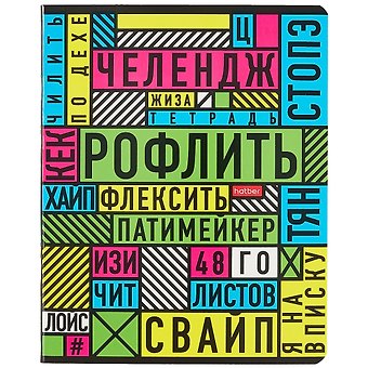 Тетрадь в клетку Hatber, Важные слова, 48 листов, в ассортименте