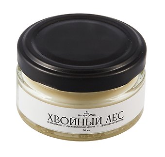 Свеча ароматическая в стеклянной баночке Хвойный лес (50 мл) (AromaWax)