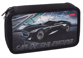 Пенал 2отд. Car of the future 19*11см, глянц.ламин., табл.умножения, инд.уп.