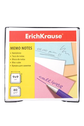 Блок-куб 90*90*90 белый, пласт.бокс, Erich Krause