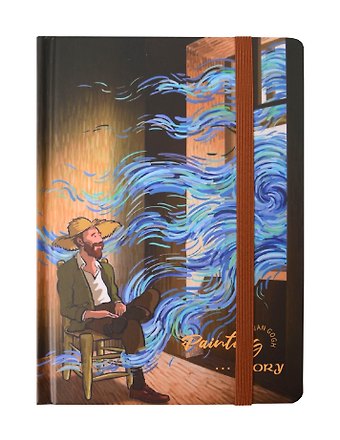 Книга для записей Painting story А5, 112 листов, твердая обложка, резинка, в ассортименте