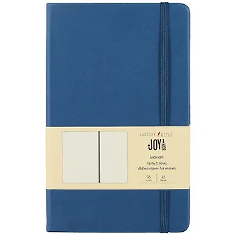 Книга для записей А5 96л тчк. JOY BOOK. Синий океан 7БЦ, иск.кожа, тонир.офсет, скругл.углы, ляссе