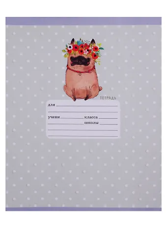 Тетрадь в клетку Unnika, Зверушки (графика), 12 листов, в ассортименте