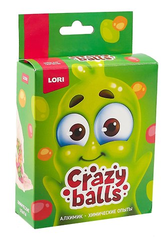 Химические опыты. Crazy Balls Оранжевый, зелёный и сиреневый шарики