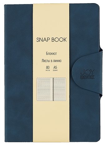 Книга для записей. А5 80л лин. Snap book. No 6 иск.кожа, тв.переплет, магн. клапан, термотеснение, ляссе, инд. уп.