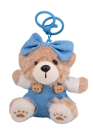 Брелок Медвежонок в комбинезоне (плюш) (13см) (12-191025-I49)