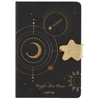Блокнот с фигурной магнитной застежкой-звездочкой Stars (золото)
