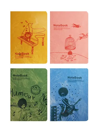 Записная книжка А7 60л Music, вн.бл.лин.кремовый, с ПВХ-обложкой, ассорти