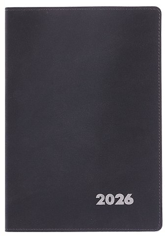 Еженедельник датированный 2026 год, А5+, 80 листов, Нубук, черный