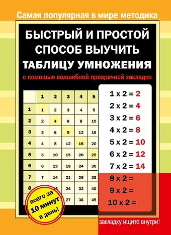 Быстрый и простой способ выучить таблицу умножения с помощью волшебной прозрачной закладки