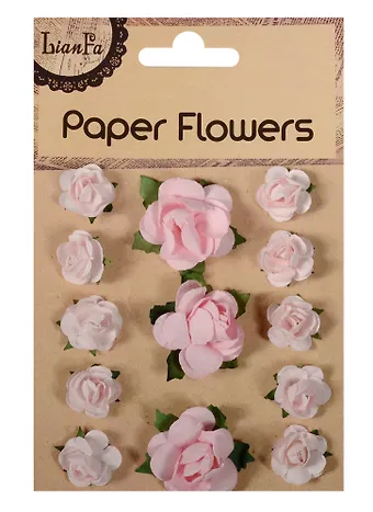 Набор для творчества, Цветы Paper Flower 3 больш.+10маленьк., ярко-розовые и бледно-розовые