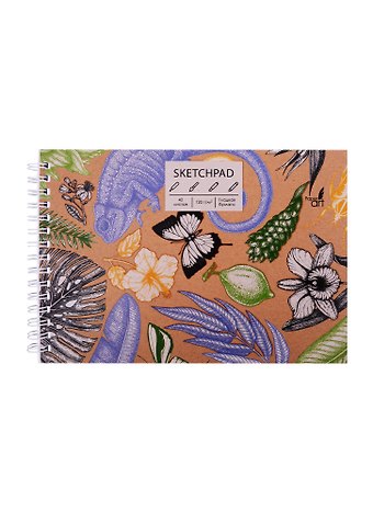 Скетчбук А5 40л Tropics, 120г/м2, обложка крафт картон, выборочный лак, евроспираль