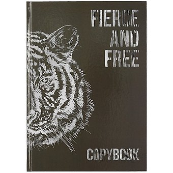 Книга для записей А4 96л кл. ТИГР 7БЦ, глянц.ламинация
