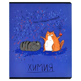 Тетрадь предметная в клетку Феникс+, Любознательные коты. Химия, 48 листов