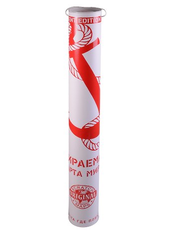 Скретч-карта мира Present Edition Красная А2, 59х42см, в прочном цилиндрическом тубусе.