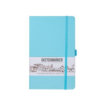 Скетчбук 13*21 80л "Sketchmarker" небесно-голубой, 140г/м2, слоновая кость, тв.обл.