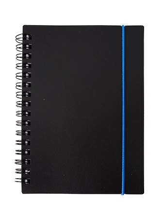 Записная книжка А6 80л кл. Favorite Black. No 3 спираль, пласт.обл., резинка
