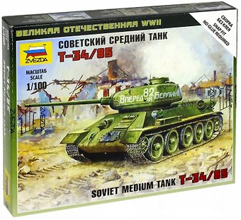 Сборная модель Советский средний танк Т-34/85, 6160, ЗВЕЗДА