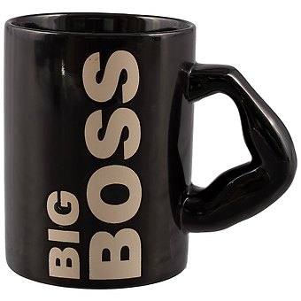Кружка керамическая Big boss, черная, 500 мл