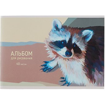 Альбом для рисования Listoff, Енотик, А4, 40 листов, на скрепке