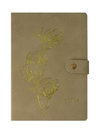 Книга для записей А5 80л тчк. Outline. Cotton кожзам, с замком, тиснение фольгой, внутренний карман