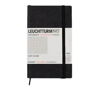 Записная книжка A6, 61 лист в клетку Classic, мягкая обложка, черный, Leuchtturm1917