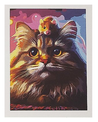 Холст с красками по номерам "Кошка и мышка", 30 х 40 см