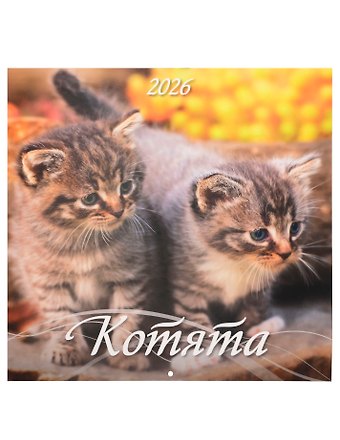 Календарь 2026г 285*285 Котята настенный, на скрепке