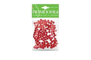 Набор для творчества HOBBY TIME, Помпоны пушистые Красные, 8мм, 120шт