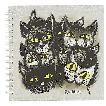 Скетчбук «Чёрные коты», 80 листов, 19.5 x 20.5 см