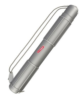 Тубус для чертежей телескопический D94мм L680-1100мм на шнурке, серый, Стамм