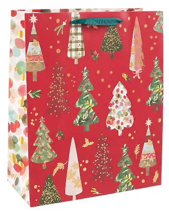 Пакет А4 32*26*12 Елочки НГ, бум.мат.ламинат