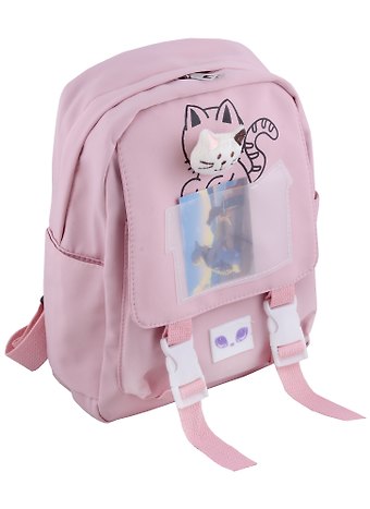 Рюкзак Cat розовый, со значком