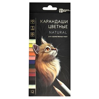 Карандаши цветные Феникс+, Натурель, 12 цветов